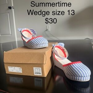 Crewcuts Blue and White Striped Kids Shoes